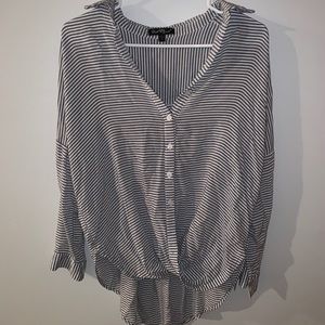Striped Shirt with Front Knot